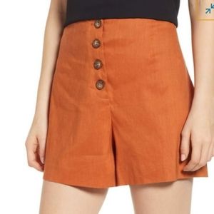 Leith Button front flair shorts size small